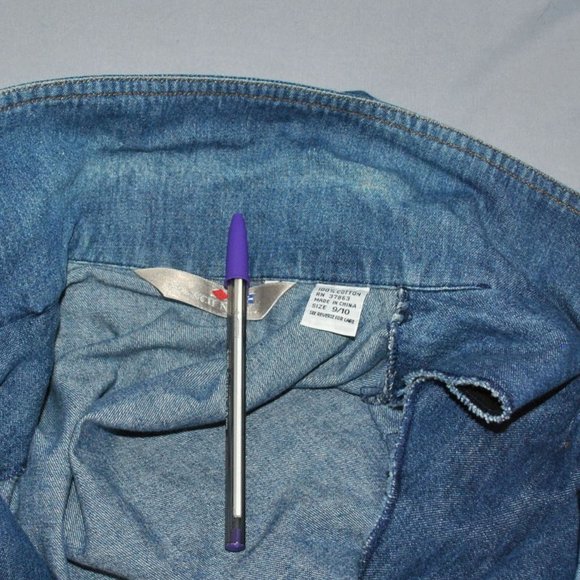 Vintage 90s Denim Long Sleeve Midi Dress Size 9/10 - Picture 7 of 10